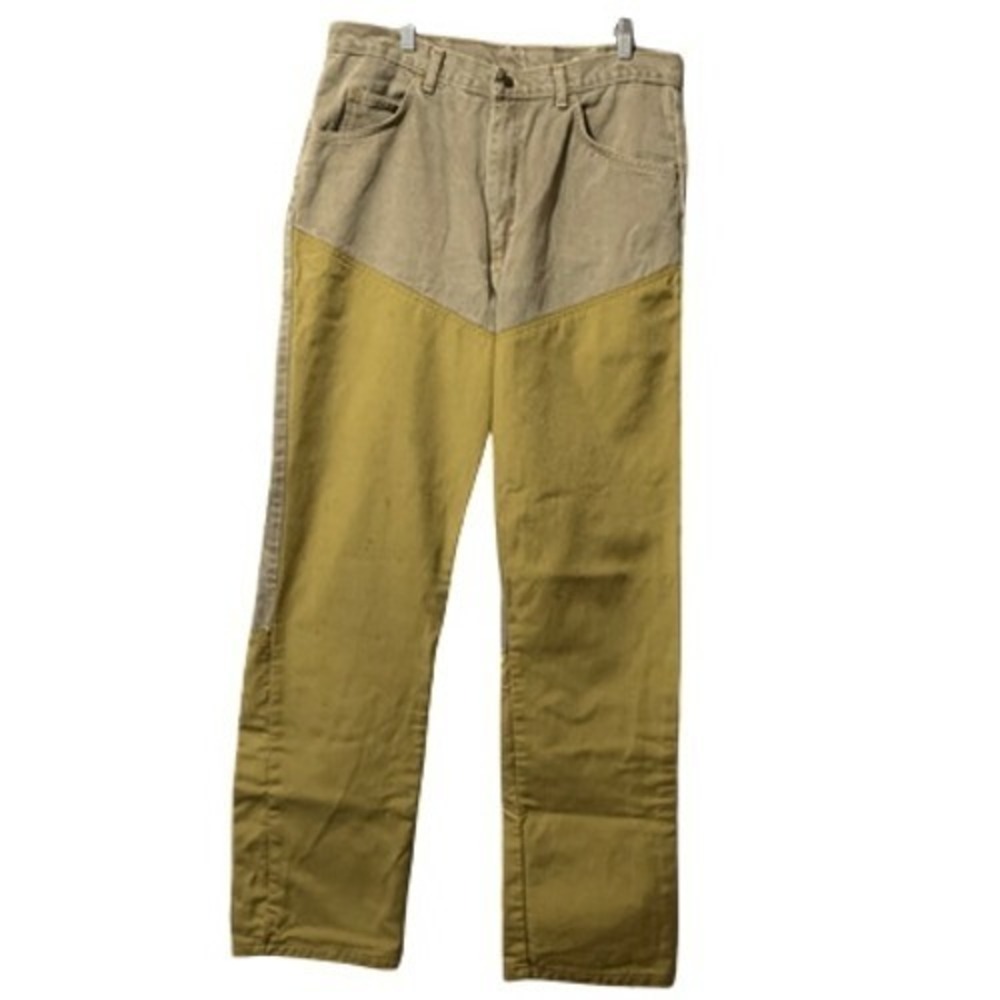 Wrangler Pro Gear Men's 36x36 Two-Tone Khaki Tan Double Front Work Jeans Flaw
